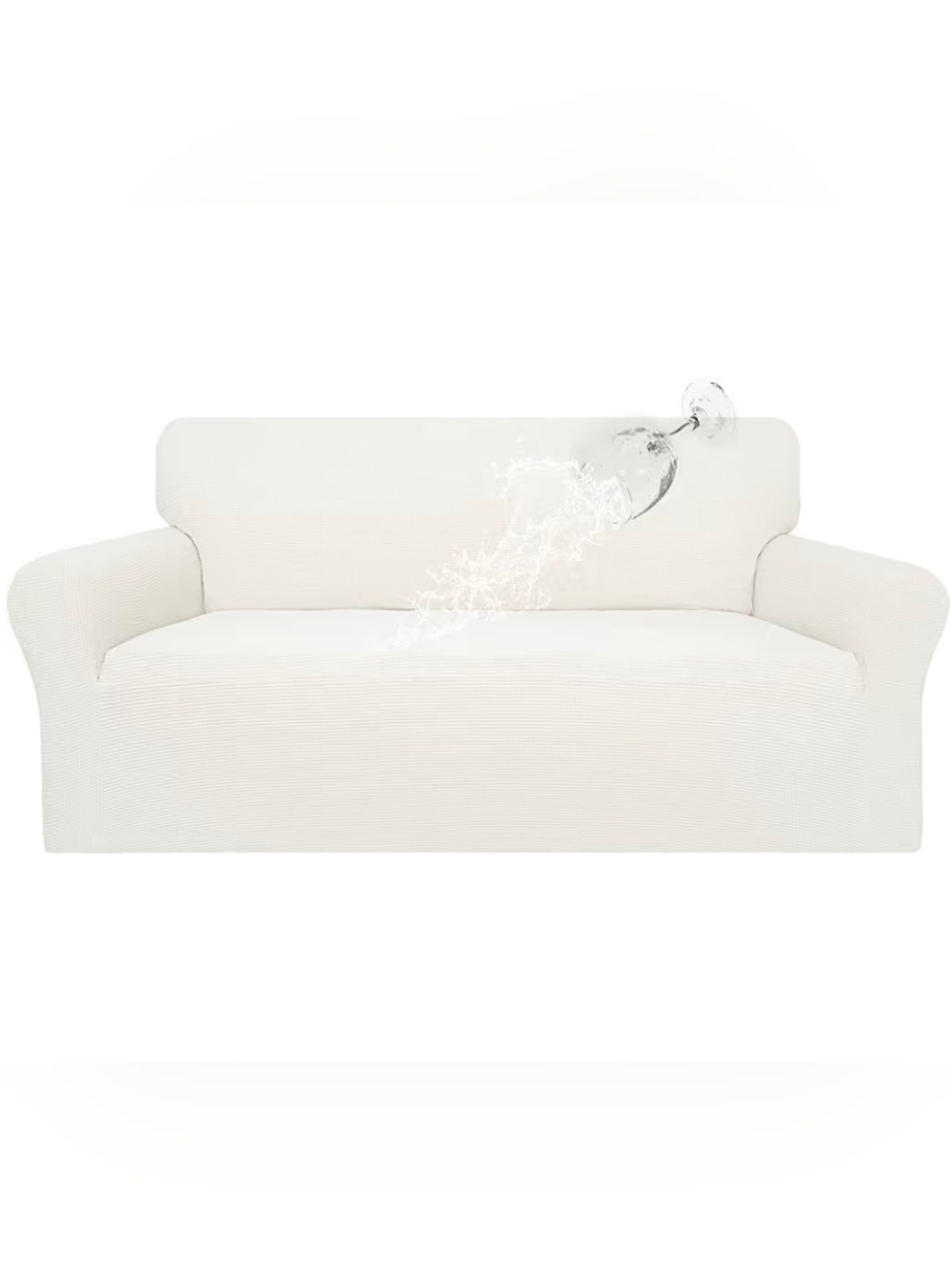 Classic Stretch Waterproof Oversized Sofa Slipcover in Cream
